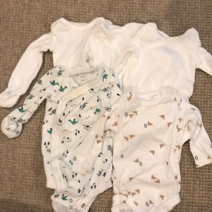 5 piece lot newborn long sleeve onesies
